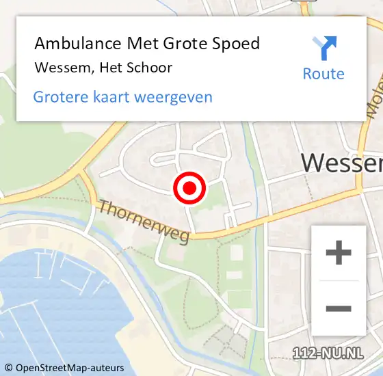 Locatie op kaart van de 112 melding: Ambulance Met Grote Spoed Naar Wessem, Het Schoor op 24 november 2016 11:03