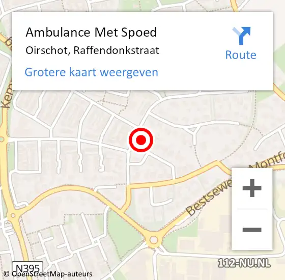 Locatie op kaart van de 112 melding: Ambulance Met Spoed Naar Oirschot, Raffendonkstraat op 24 november 2016 11:57