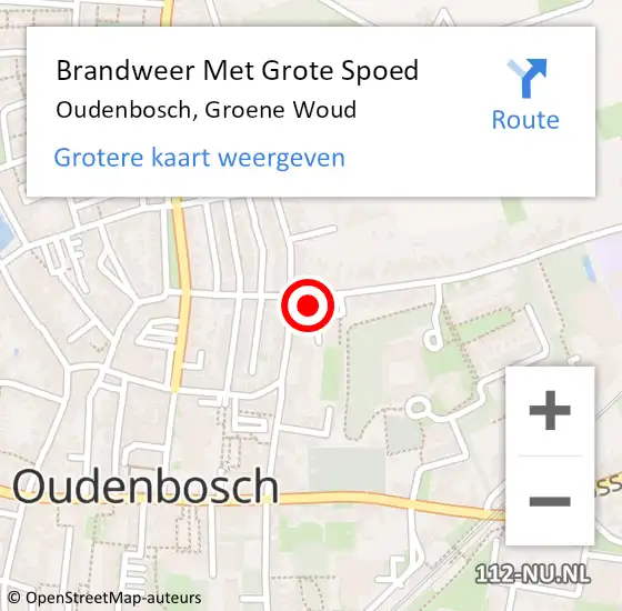 Locatie op kaart van de 112 melding: Brandweer Met Grote Spoed Naar Oudenbosch, Groene Woud op 24 november 2016 13:24