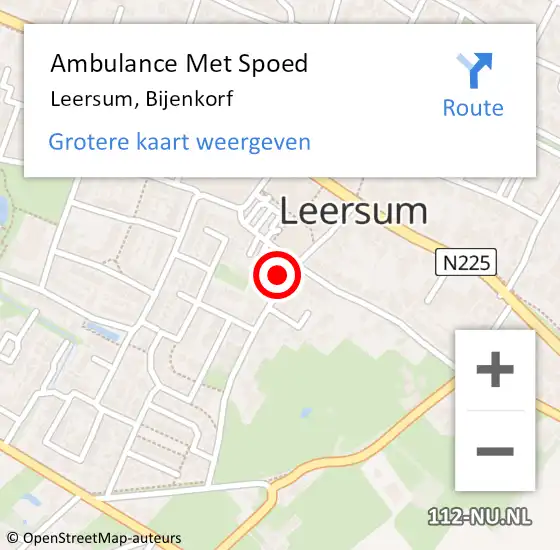 Locatie op kaart van de 112 melding: Ambulance Met Spoed Naar Leersum, Bijenkorf op 24 november 2016 13:25