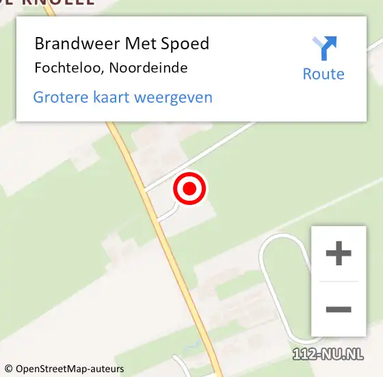 Locatie op kaart van de 112 melding: Brandweer Met Spoed Naar Fochteloo, Noordeinde op 24 november 2016 13:33