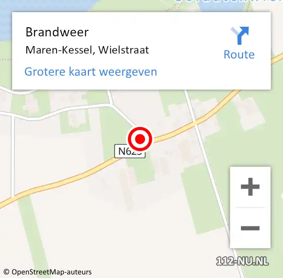 Locatie op kaart van de 112 melding: Brandweer Maren-Kessel, Wielstraat op 24 november 2016 13:38