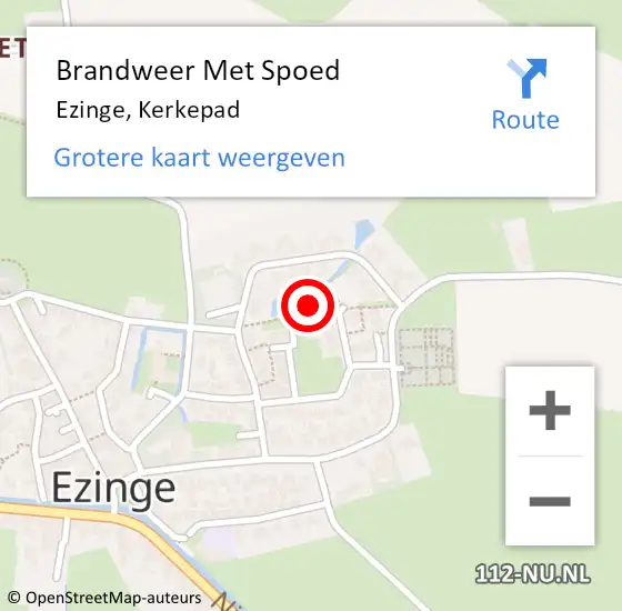 Locatie op kaart van de 112 melding: Brandweer Met Spoed Naar Ezinge, Kerkepad op 24 november 2016 13:52