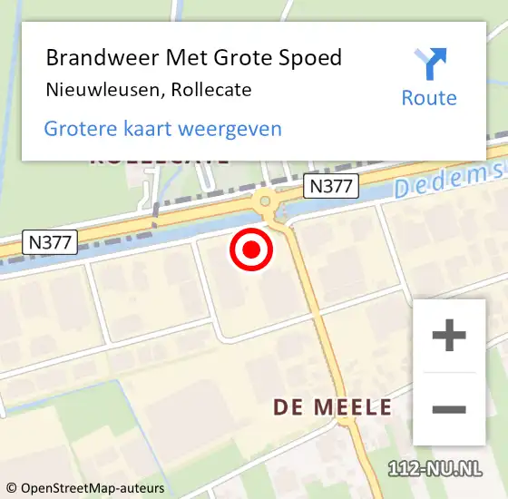 Locatie op kaart van de 112 melding: Brandweer Met Grote Spoed Naar Nieuwleusen, Rollecate op 24 november 2016 14:19