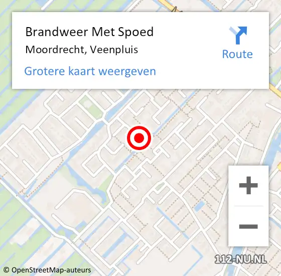 Locatie op kaart van de 112 melding: Brandweer Met Spoed Naar Moordrecht, Veenpluis op 24 november 2016 14:35