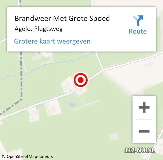 Locatie op kaart van de 112 melding: Brandweer Met Grote Spoed Naar Agelo, Plegtsweg op 2 januari 2014 12:56