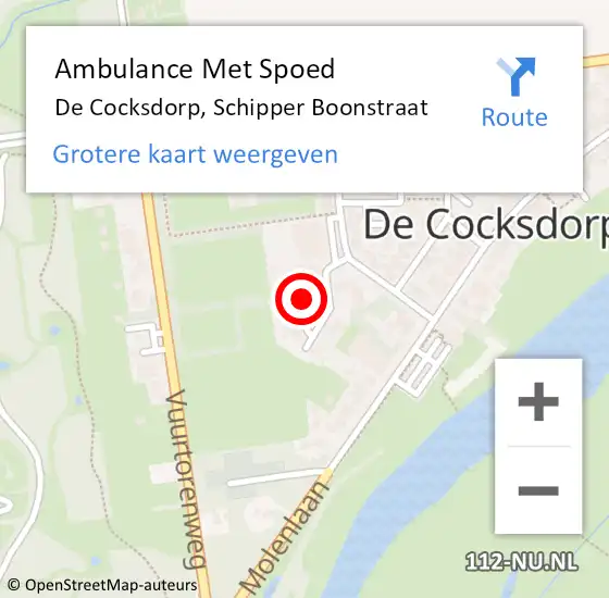 Locatie op kaart van de 112 melding: Ambulance Met Spoed Naar De Cocksdorp, Schipper Boonstraat op 24 november 2016 17:41