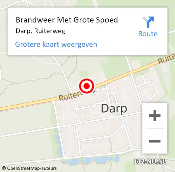 Locatie op kaart van de 112 melding: Brandweer Met Grote Spoed Naar Darp, Ruiterweg op 24 november 2016 18:37