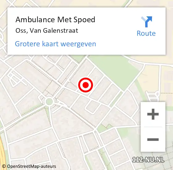 Locatie op kaart van de 112 melding: Ambulance Met Spoed Naar Oss, Van Galenstraat op 24 november 2016 18:45