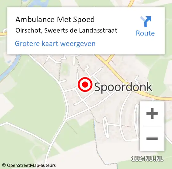 Locatie op kaart van de 112 melding: Ambulance Met Spoed Naar Oirschot, Sweerts de Landasstraat op 24 november 2016 20:15