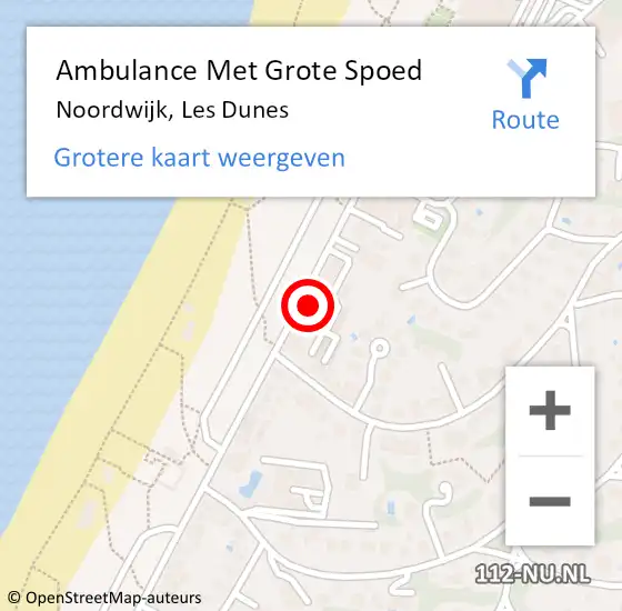 Locatie op kaart van de 112 melding: Ambulance Met Grote Spoed Naar Noordwijk, Les Dunes op 24 november 2016 21:34