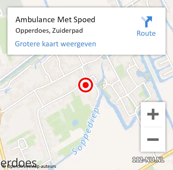 Locatie op kaart van de 112 melding: Ambulance Met Spoed Naar Opperdoes, Zuiderpad op 24 november 2016 22:09