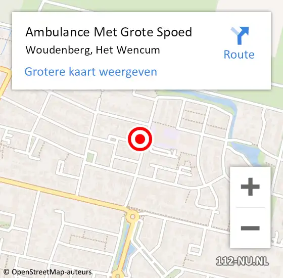 Locatie op kaart van de 112 melding: Ambulance Met Grote Spoed Naar Woudenberg, Het Wencum op 24 november 2016 23:39