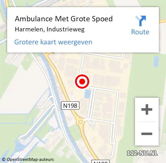 Locatie op kaart van de 112 melding: Ambulance Met Grote Spoed Naar Harmelen, Industrieweg op 25 november 2016 01:16