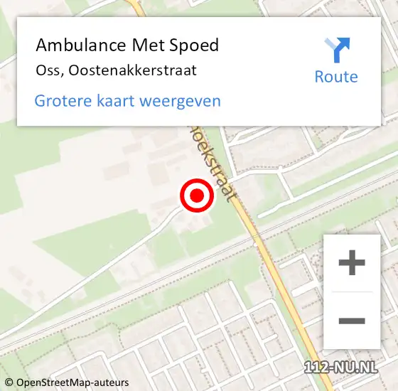 Locatie op kaart van de 112 melding: Ambulance Met Spoed Naar Oss, Oostenakkerstraat op 25 november 2016 05:30