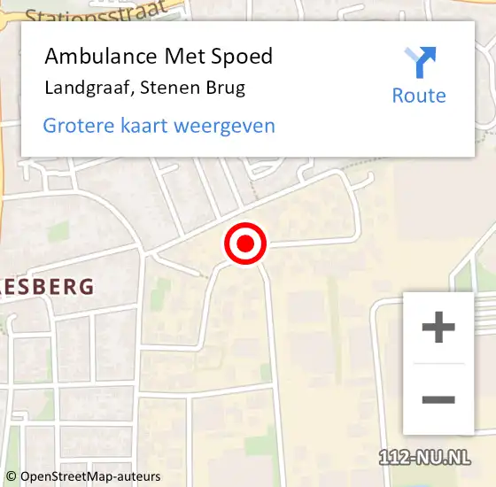 Locatie op kaart van de 112 melding: Ambulance Met Spoed Naar Landgraaf, Stenen Brug op 2 januari 2014 13:33