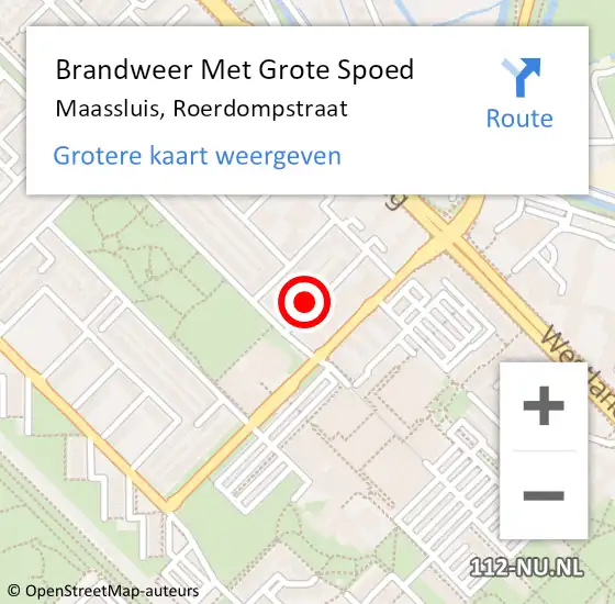 Locatie op kaart van de 112 melding: Brandweer Met Grote Spoed Naar Maassluis, Roerdompstraat op 25 november 2016 09:06