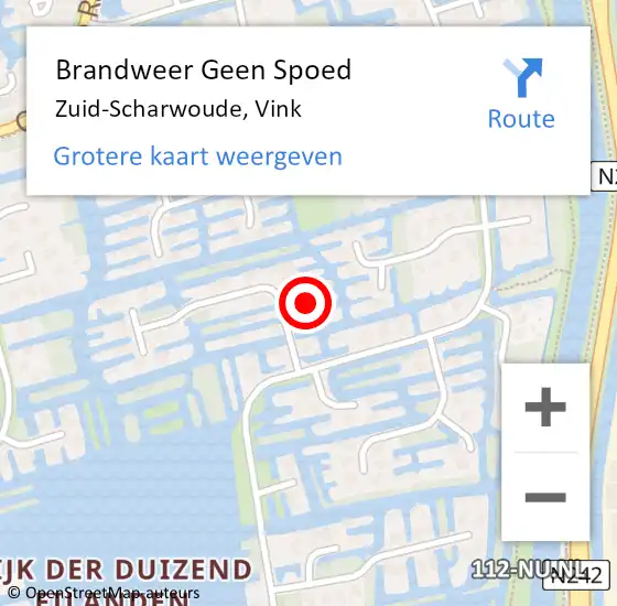 Locatie op kaart van de 112 melding: Brandweer Geen Spoed Naar Zuid-Scharwoude, Vink op 25 november 2016 09:14