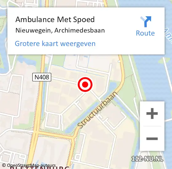 Locatie op kaart van de 112 melding: Ambulance Met Spoed Naar Nieuwegein, Archimedesbaan op 25 november 2016 09:21