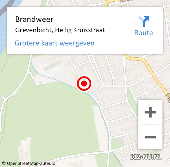 Locatie op kaart van de 112 melding: Brandweer Grevenbicht, Heilig Kruisstraat op 2 januari 2014 13:45