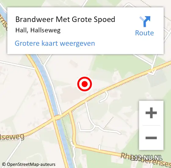 Locatie op kaart van de 112 melding: Brandweer Met Grote Spoed Naar Hall, Hallseweg op 25 november 2016 10:23