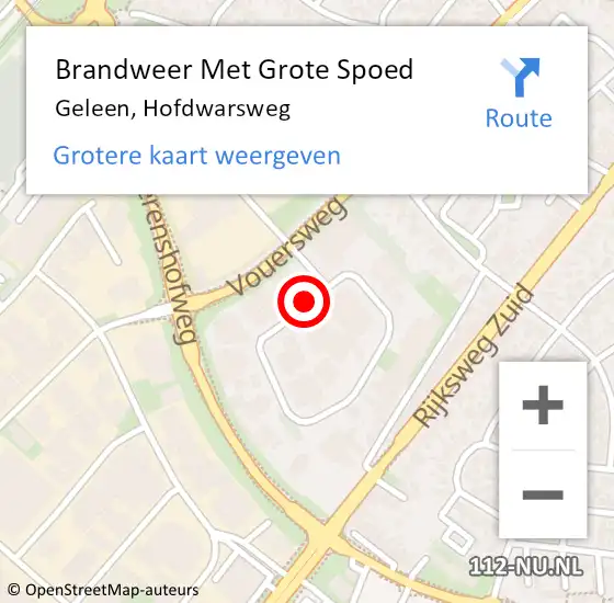 Locatie op kaart van de 112 melding: Brandweer Met Grote Spoed Naar Geleen, Hofdwarsweg op 2 januari 2014 13:52