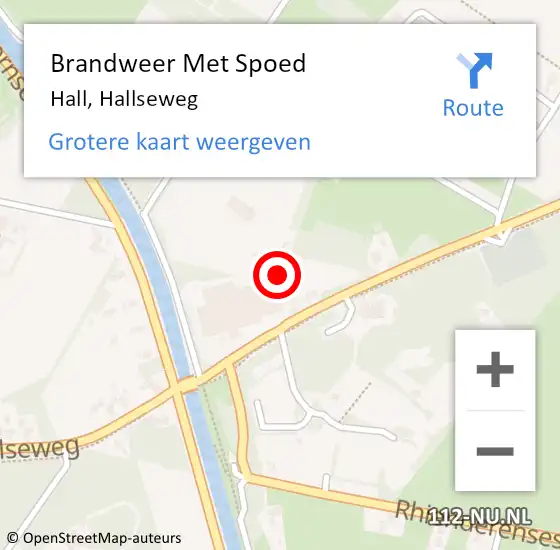 Locatie op kaart van de 112 melding: Brandweer Met Spoed Naar Hall, Hallseweg op 25 november 2016 11:33