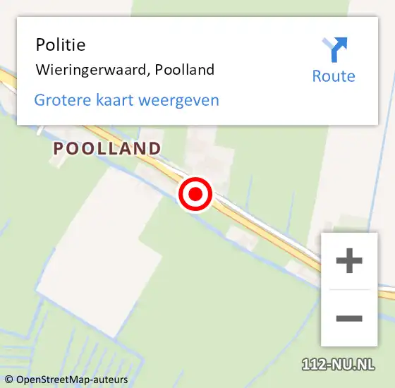 Locatie op kaart van de 112 melding: Politie Wieringerwaard, Poolland op 25 november 2016 12:47