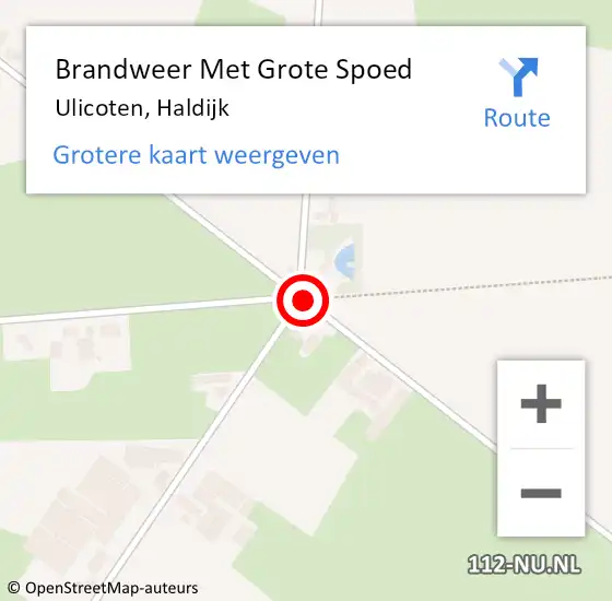 Locatie op kaart van de 112 melding: Brandweer Met Grote Spoed Naar Ulicoten, Haldijk op 25 november 2016 12:47