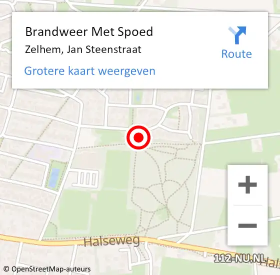 Locatie op kaart van de 112 melding: Brandweer Met Spoed Naar Zelhem, Jan Steenstraat op 25 november 2016 14:02