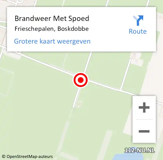 Locatie op kaart van de 112 melding: Brandweer Met Spoed Naar Frieschepalen, Boskdobbe op 25 november 2016 14:48