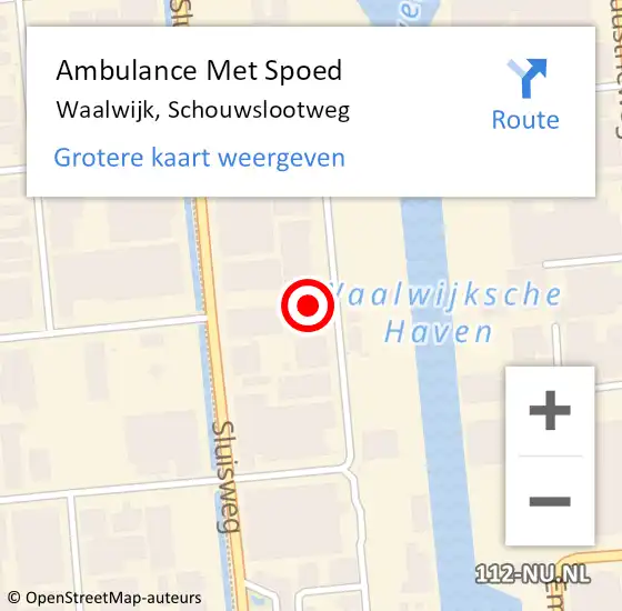 Locatie op kaart van de 112 melding: Ambulance Met Spoed Naar Waalwijk, Schouwslootweg op 25 november 2016 15:06