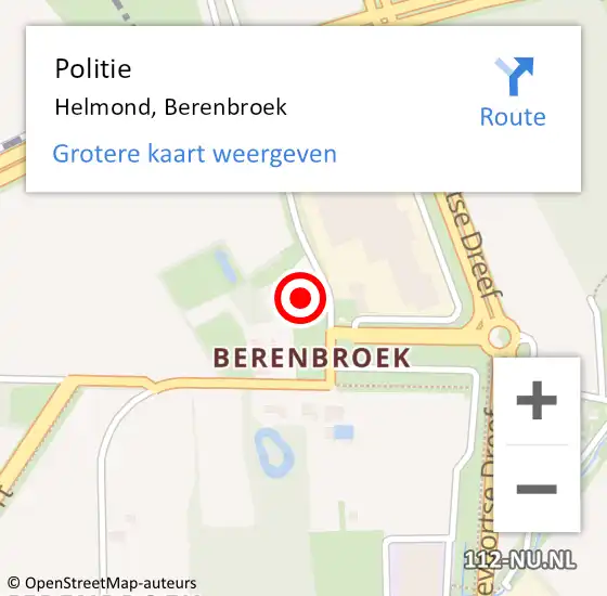 Locatie op kaart van de 112 melding: Politie Helmond, Berenbroek op 25 november 2016 15:32