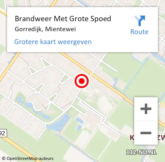 Locatie op kaart van de 112 melding: Brandweer Met Grote Spoed Naar Gorredijk, Mientewei op 25 november 2016 16:03