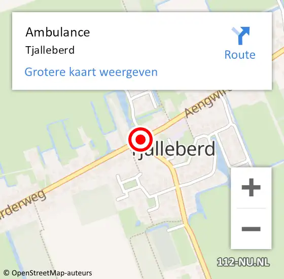 Locatie op kaart van de 112 melding: Ambulance Tjalleberd op 2 januari 2014 14:22