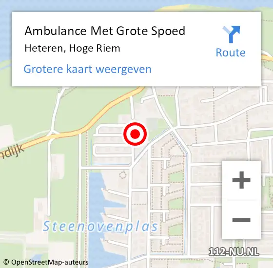 Locatie op kaart van de 112 melding: Ambulance Met Grote Spoed Naar Heteren, Hoge Riem op 25 november 2016 17:14