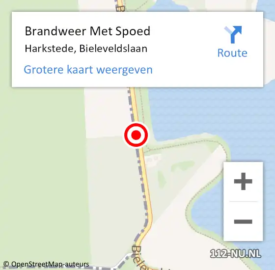 Locatie op kaart van de 112 melding: Brandweer Met Spoed Naar Harkstede, Bieleveldslaan op 25 november 2016 18:05