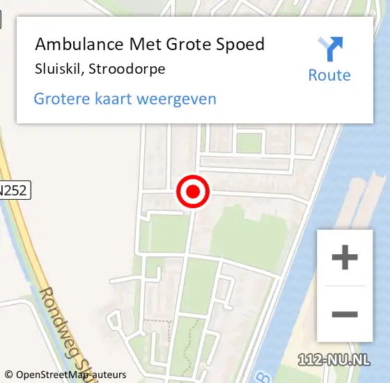 Locatie op kaart van de 112 melding: Ambulance Met Grote Spoed Naar Sluiskil, Stroodorpe op 25 november 2016 18:53