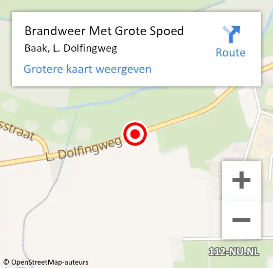 Locatie op kaart van de 112 melding: Brandweer Met Grote Spoed Naar Baak, L. Dolfingweg op 25 november 2016 19:31