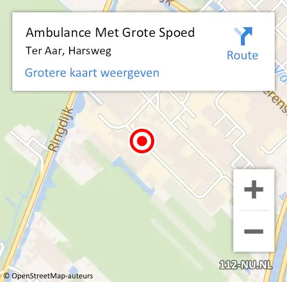 Locatie op kaart van de 112 melding: Ambulance Met Grote Spoed Naar Ter Aar, Harsweg op 2 januari 2014 14:42