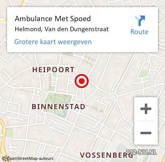 Locatie op kaart van de 112 melding: Ambulance Met Spoed Naar Helmond, Van den Dungenstraat op 25 november 2016 21:56