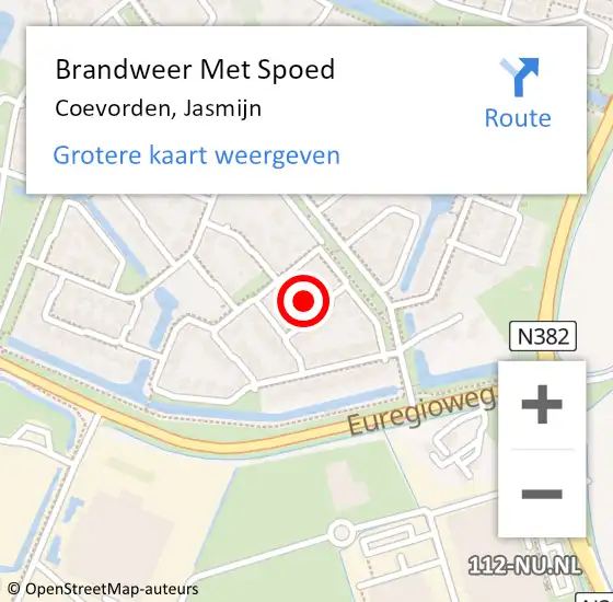 Locatie op kaart van de 112 melding: Brandweer Met Spoed Naar Coevorden, Jasmijn op 25 november 2016 23:06