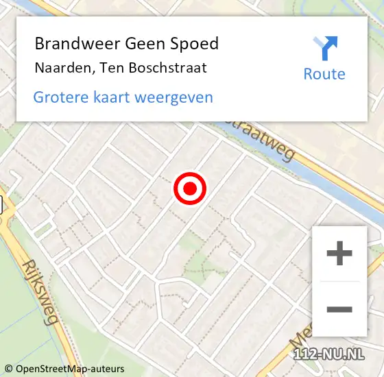 Locatie op kaart van de 112 melding: Brandweer Geen Spoed Naar Naarden, Ten Boschstraat op 26 november 2016 00:31