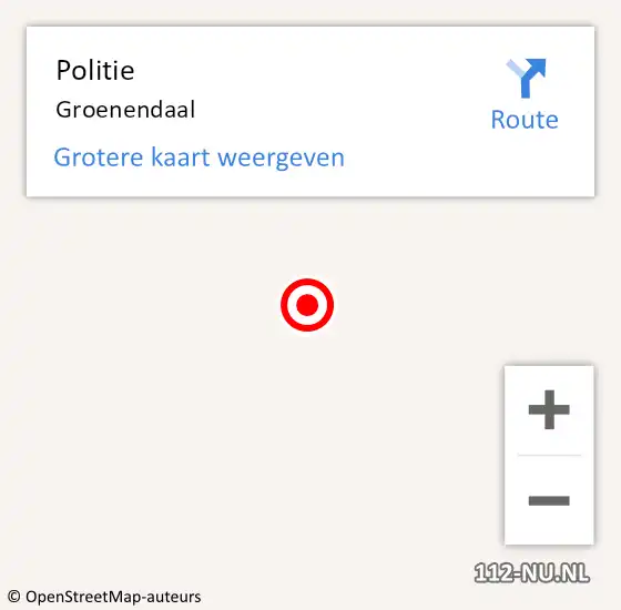 Locatie op kaart van de 112 melding: Politie Groenendaal op 26 november 2016 00:45