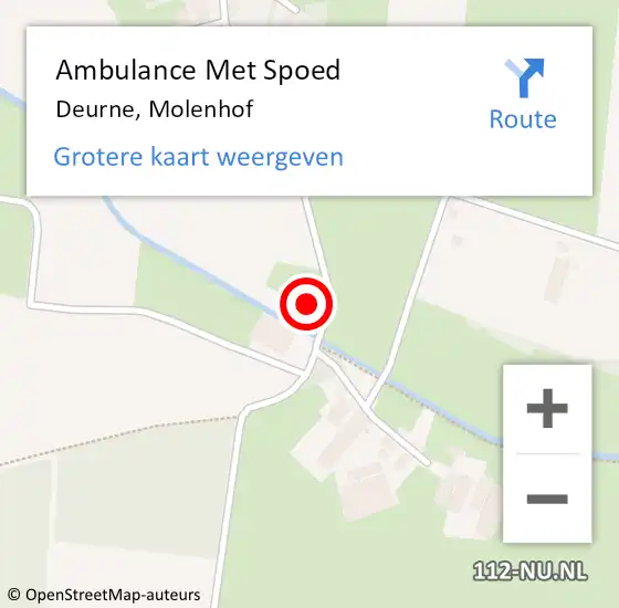 Locatie op kaart van de 112 melding: Ambulance Met Spoed Naar Deurne, Molenhof op 26 november 2016 02:16