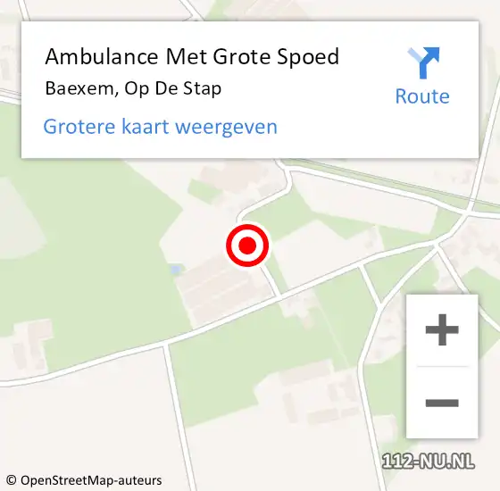 Locatie op kaart van de 112 melding: Ambulance Met Grote Spoed Naar Baexem, Op De Stap op 2 januari 2014 15:06