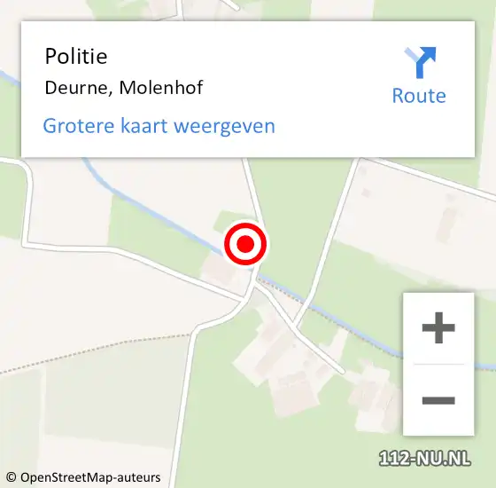 Locatie op kaart van de 112 melding: Politie Deurne, Molenhof op 26 november 2016 02:28