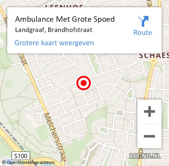 Locatie op kaart van de 112 melding: Ambulance Met Grote Spoed Naar Landgraaf, Brandhofstraat op 26 november 2016 03:44