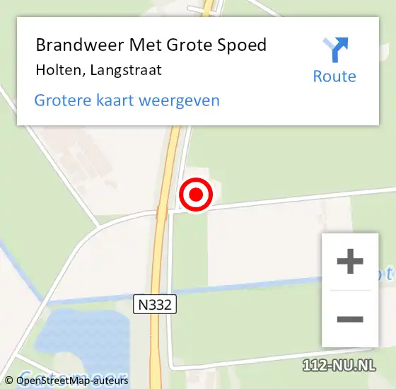 Locatie op kaart van de 112 melding: Brandweer Met Grote Spoed Naar Holten, Langstraat op 26 november 2016 03:46