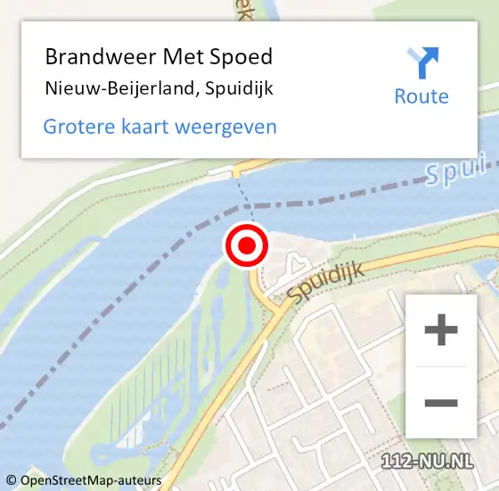 Locatie op kaart van de 112 melding: Brandweer Met Spoed Naar Nieuw-Beijerland, Spuidijk op 26 november 2016 04:12